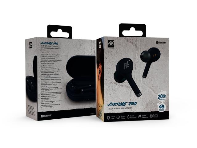 iFrogz Airtime Pro True Wireless Earbuds - Black- Side View